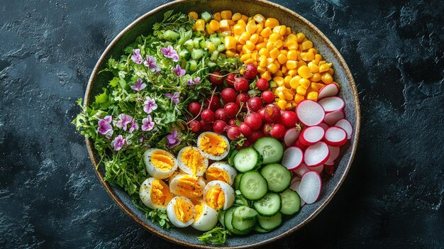 Ingrediente colorate într-un bol